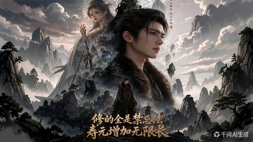 【AI短剧】修的全是禁忌法，寿元增加无限长（全集）