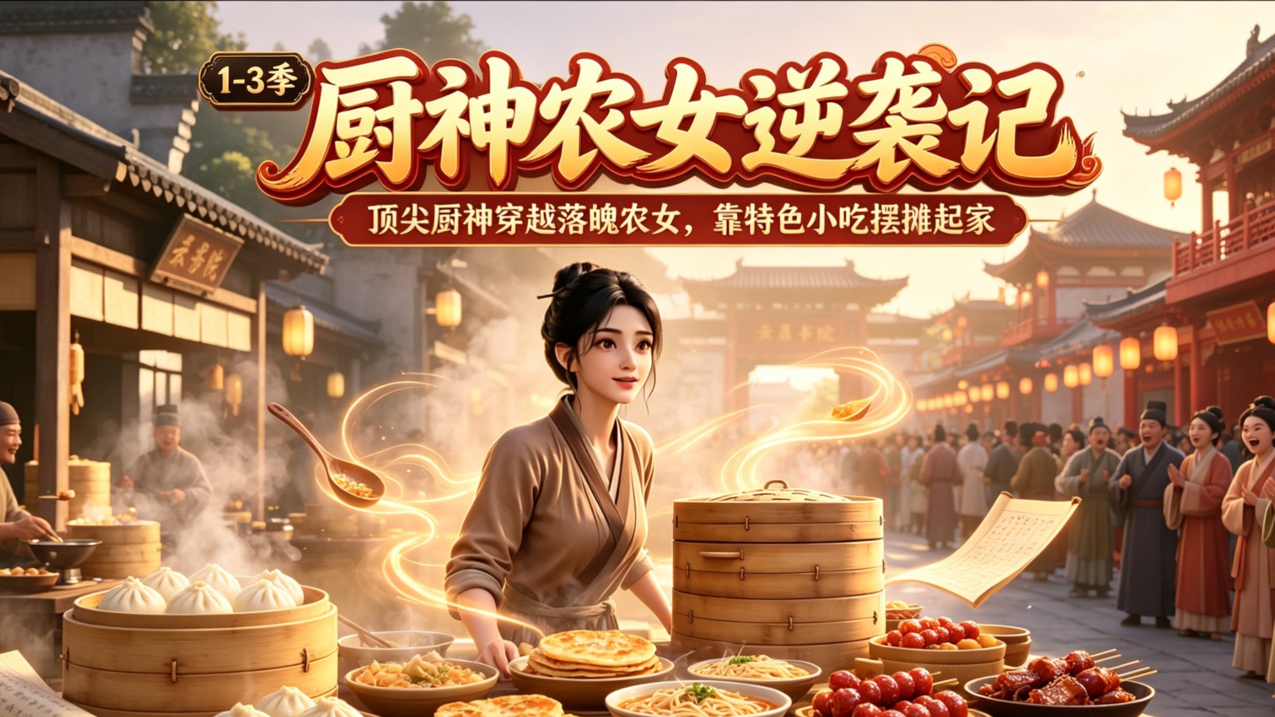 1-3季：顶尖厨神穿越落魄农女，靠特色小吃摆摊起家，凭一手美味逆袭惊艳京城！！！