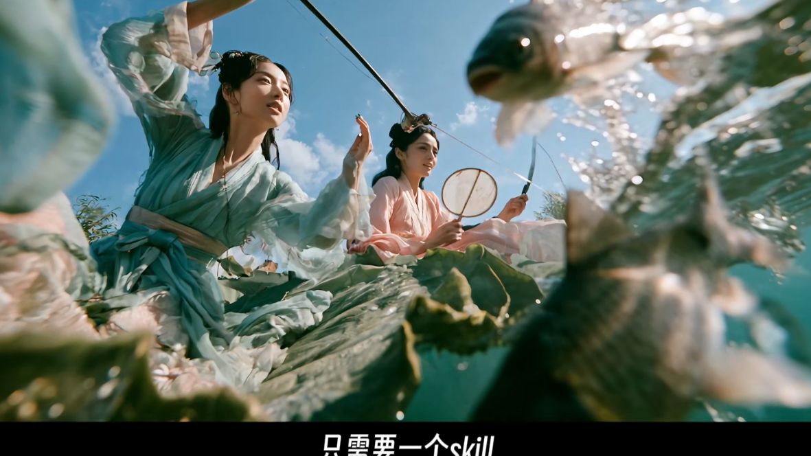 一个Skill直接做出中式巨物美学大片_不会写复杂提示词也能做出这种中式巨物美学视频_这次把整套流程