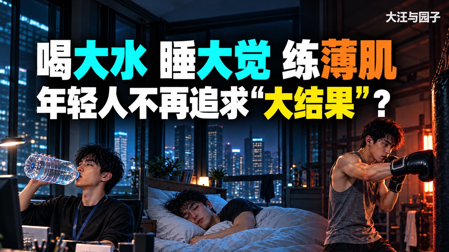 喝大水、睡大觉、练薄肌：年轻人为什么不再追求“大结果”？#年轻人 #低增长时代 #薄肌 #就业 #收入预期 #消费观 #社会观察
