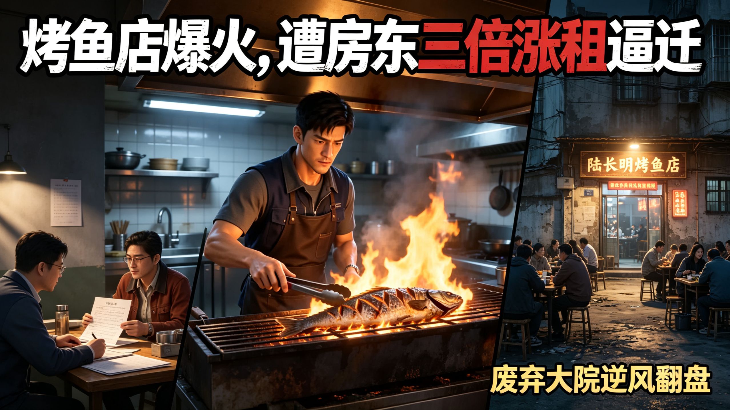 【完结短剧】烤鱼店日入过万，房东涨三倍租金逼他搬走