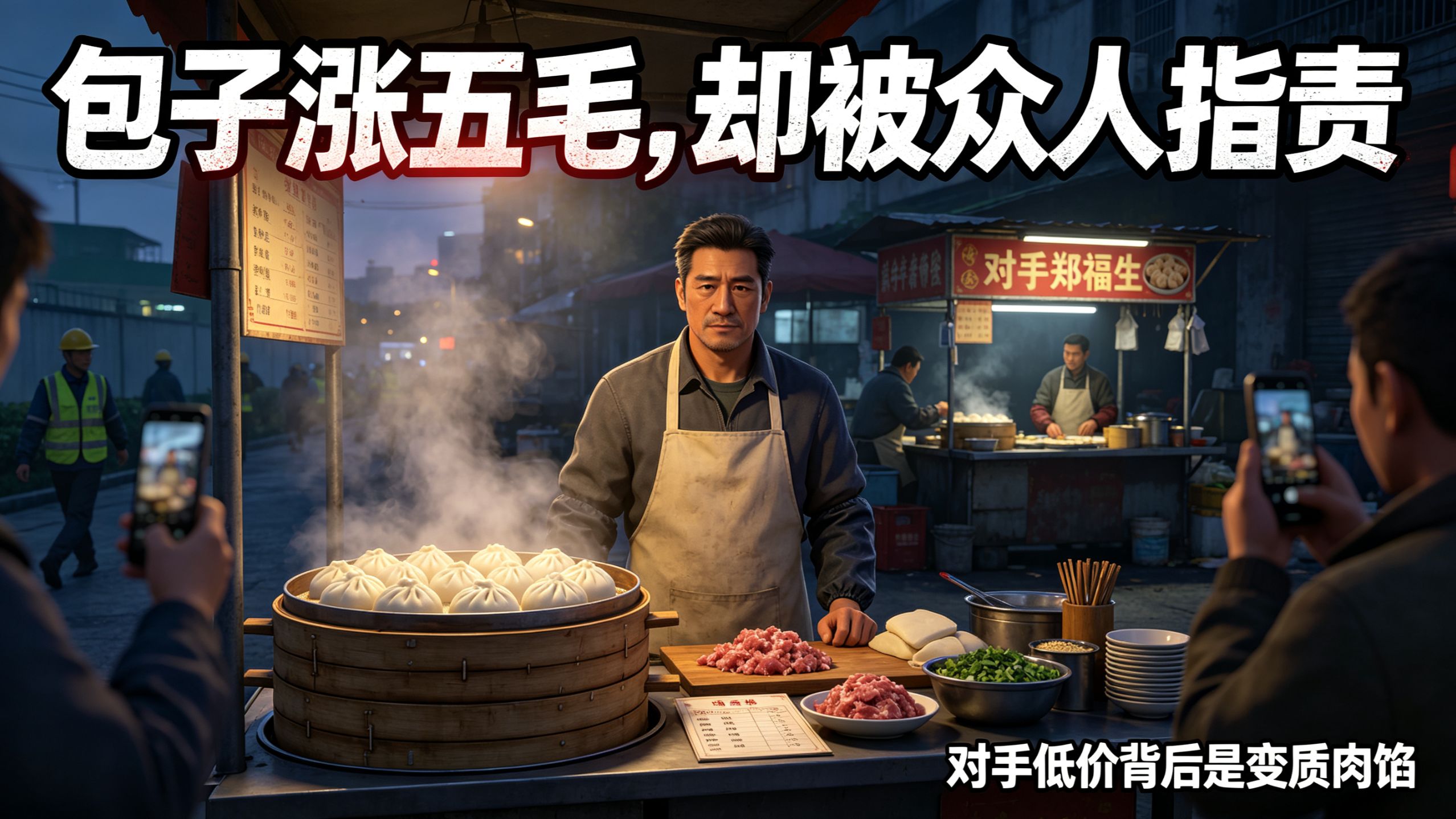 【完结短剧】肉包涨价五毛遭网暴，摊主宁肯冷清也不用隔夜肉