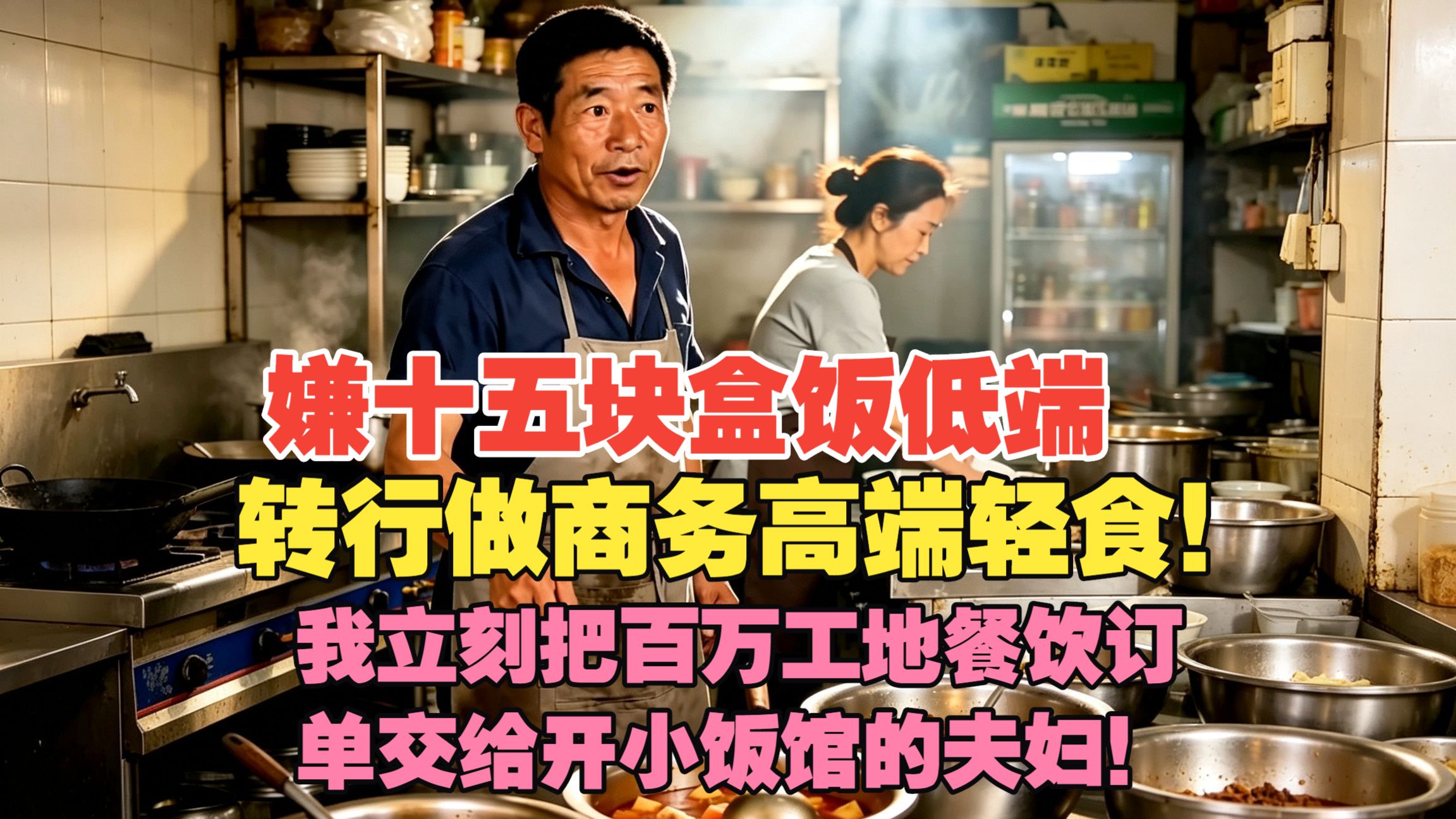 嫌十五块盒饭低端，转行做商务高端轻食！我立刻把百万工地餐饮订单交给开小饭馆的夫妇！