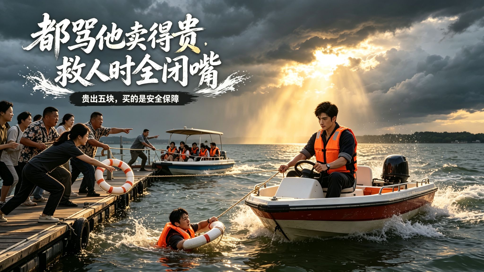 【完结短剧】都骂他船票卖得贵，游客落水后全场闭嘴