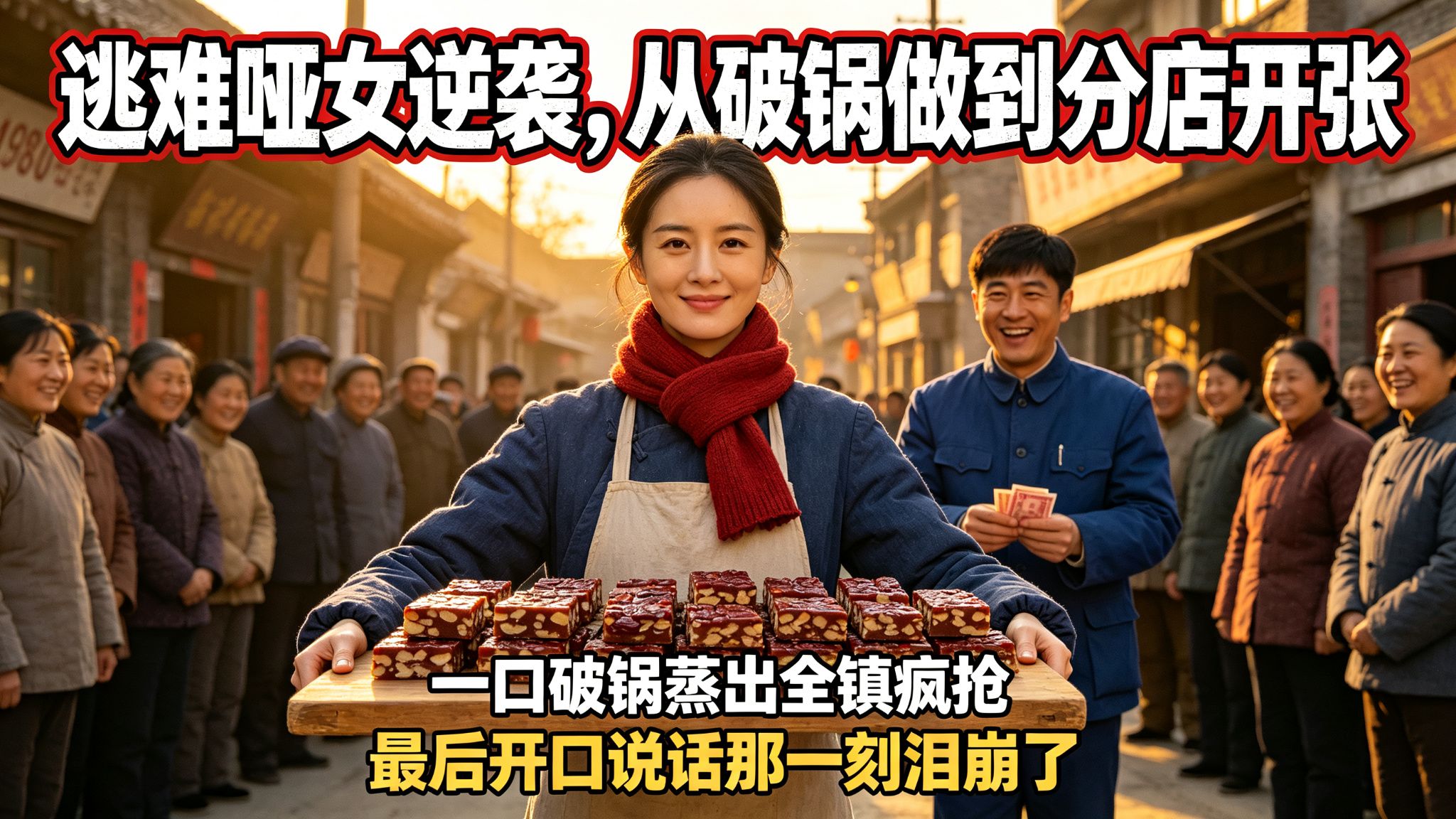 【完结短剧】逃难哑女凭一口破锅逆袭，蒸出全镇疯抢的糕点，最后开口说话泪崩了