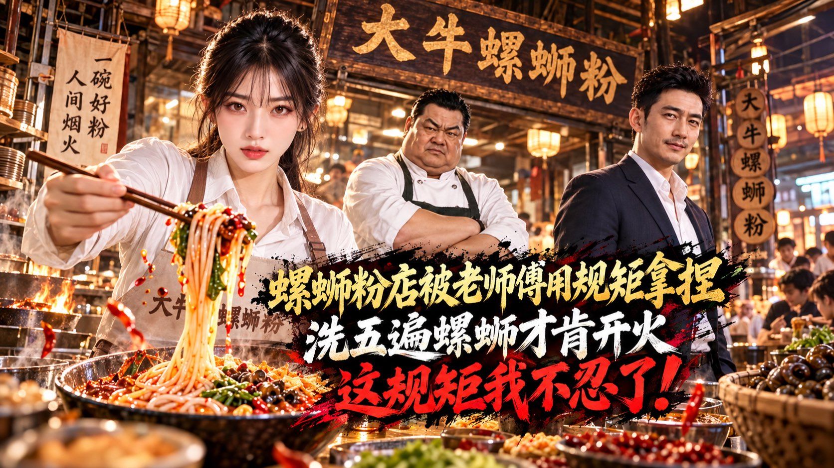 螺蛳粉店被老师傅处处刁难，洗五遍螺蛳才肯开火，老师傅拿规矩拿捏整个后厨【AI全民制作人】
