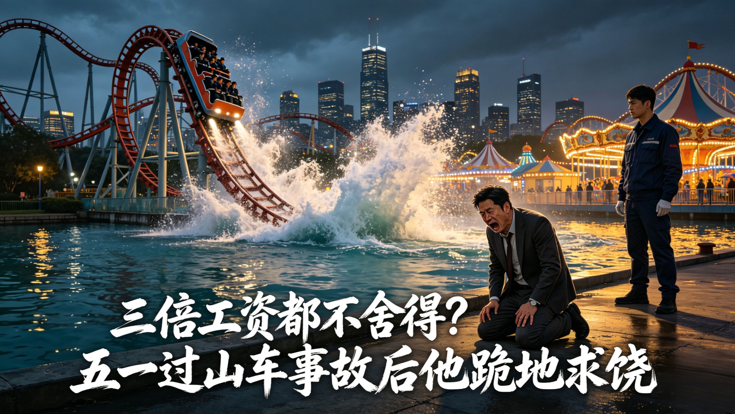 【完结短片】三倍工资都不舍得，五一过山车事故后他跪地求饶
