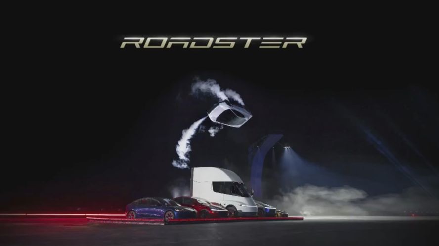 特斯拉Roadster飞车展示+一秒内60英里加速展示