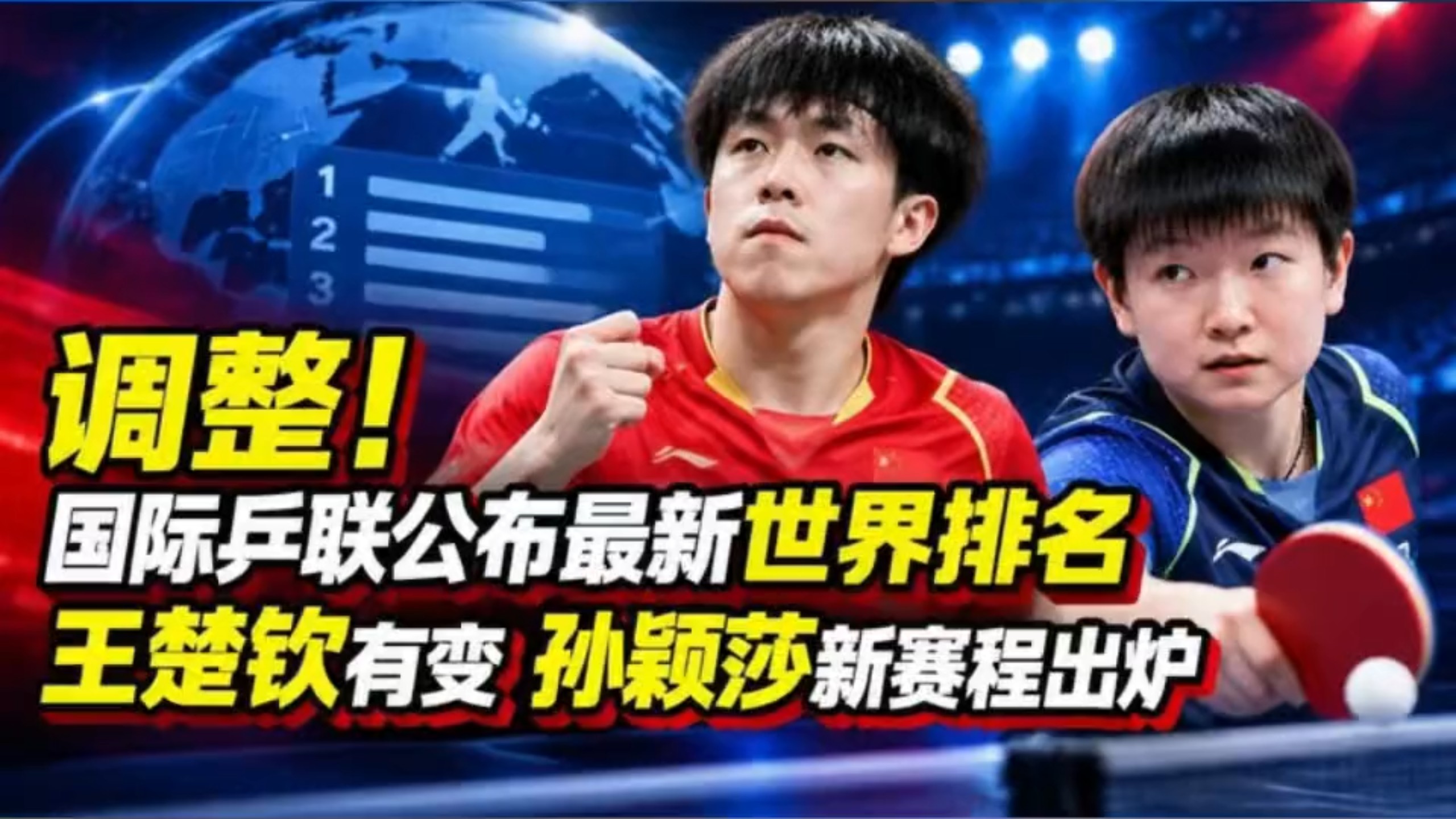 调整！国际乒联公布最新世界排名，王楚钦有变，孙颖莎新赛程出炉