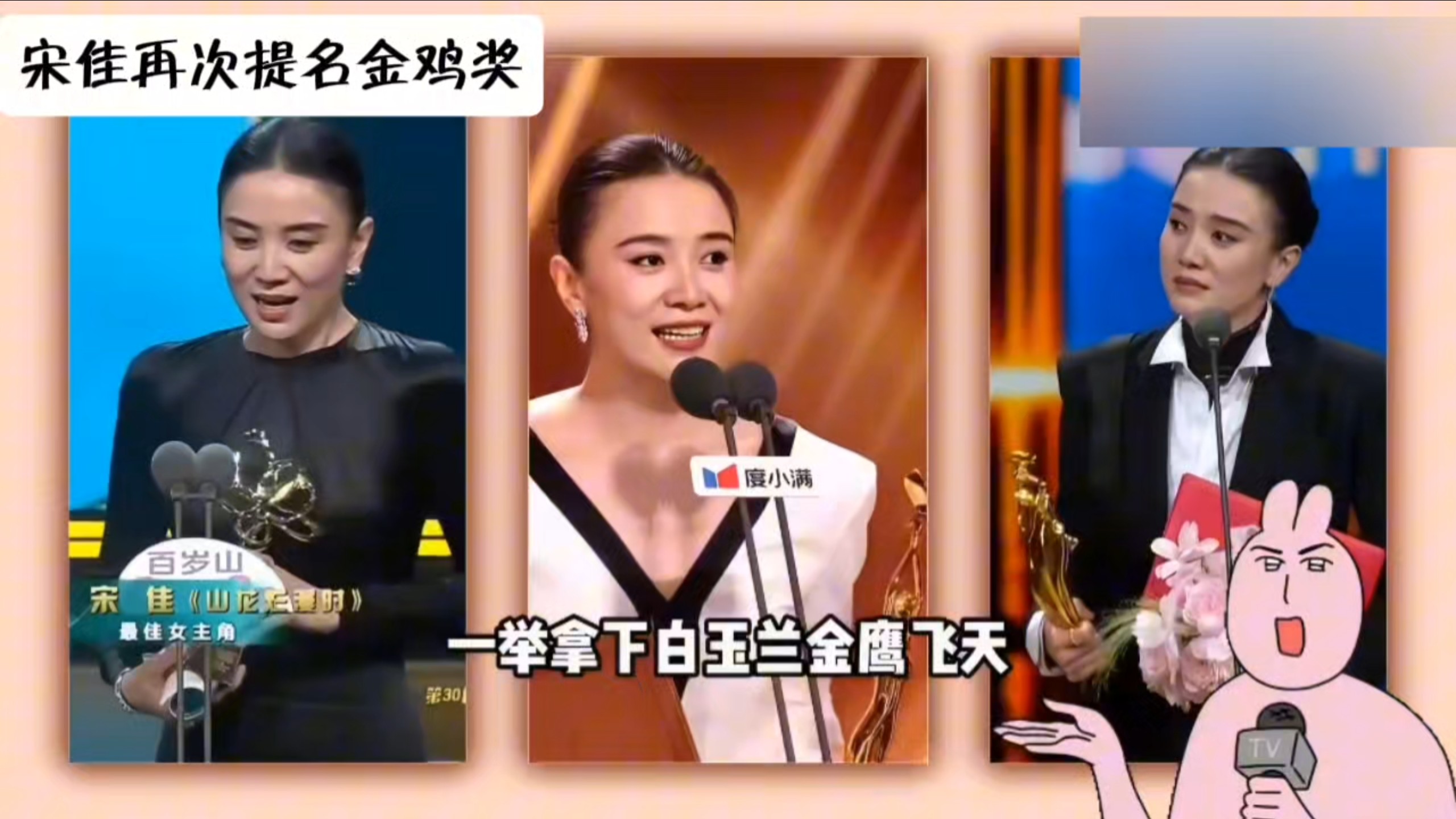 宋佳再次提名金鸡奖最佳女主角引争议！奚美娟和宋佳是上戏同门师姐妹，都二封过金鸡奖影后，俩人渊源很深啊。能感觉出来奚美娟很认可宋佳的演