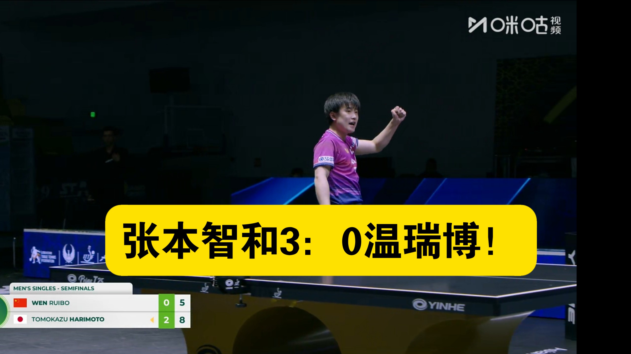 脑子里装的都是浆糊！温瑞博0-3张本智和！毫无还手之力啊这！